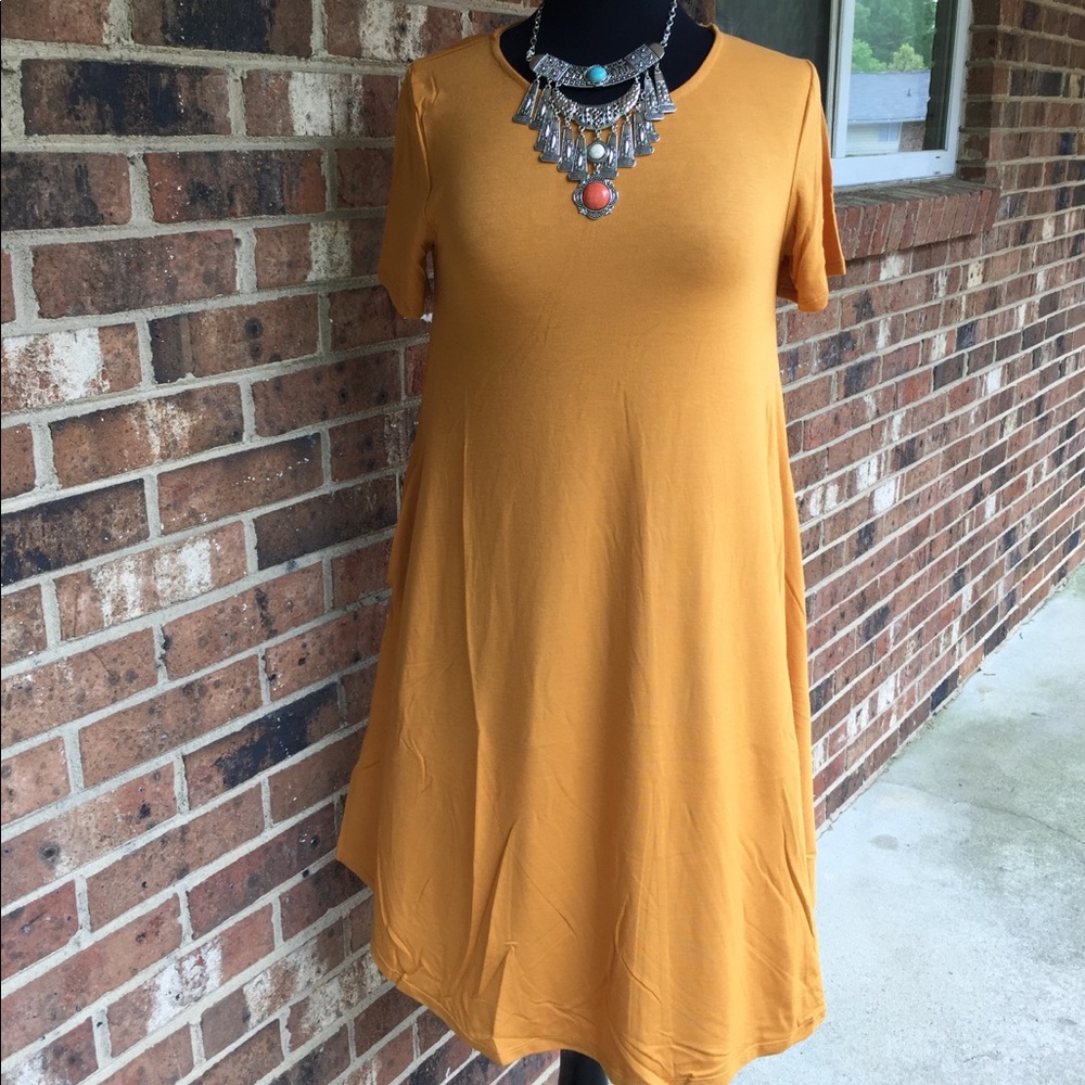 Ash Mustard Swing Dress